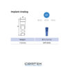 Аналог імпланту Implant Analog MPR-8040 Cortex Dental Implants конічне з’єднання з імплантом стандартна платформа Conical Regular Platform (RP) 10588