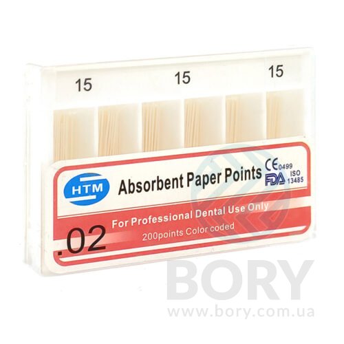Паперові штифти sterile Absorbent Paper Points HTM, 200шт