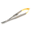 Голкотримач Castroviejo Needle Holder curved вигнутий 150мм UNICORN Medical Instruments № 1924/TC 150mm Gold (Tungsten Carbide Inserts) 10036
