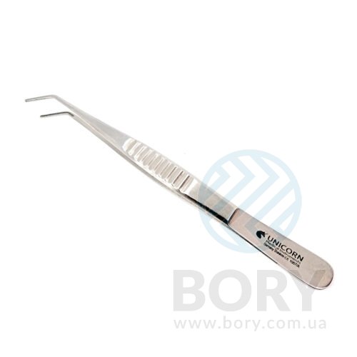 Щипці тканинні вигнуті Tweezer DeBakey Atraumatic Tissue Forceps 1.5мм angled UNICORN Medical Instruments № 1007/R