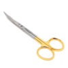 Ножницы хирургические изогнутые Goldman-Fox Surgical Scissors Curved 130мм UNICORN Medical Instruments № 3519/TC Gold (Tungsten Carbide Inserts)