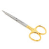 Ножницы хирургические прямые Goldman-Fox Surgical Scissors Straight 130мм UNICORN Medical Instruments № 3518/TC Gold (Tungsten Carbide Inserts)