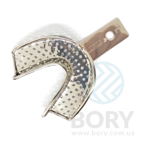 Відбиткова металева ложка L низ UNICORN Medical Instruments Metal Impression Tray perforated, size L Lower