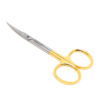 Ножницы хирургические изогнутые Iris Surgical Scissors Curved 115мм UNICORN Medical Instruments № 3512/TC Gold (Tungsten Carbide Inserts)