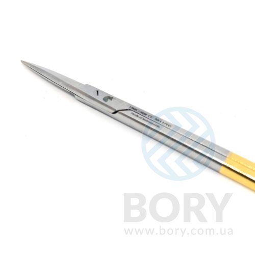 Ножиці хірургічні прямі Iris Surgical Scissors Straight 115мм UNICORN Medical Instruments № 3511/TC Gold (Tungsten Carbide Inserts)