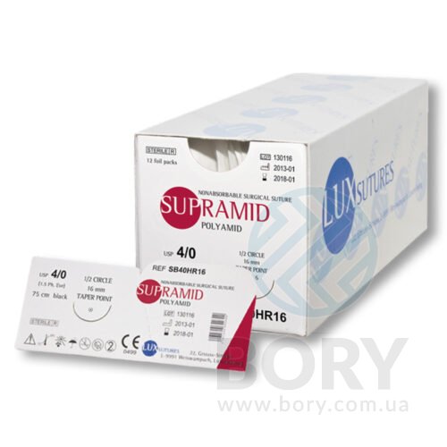 Шовний матеріал Supramid Luxsutures Супрамід поліамід