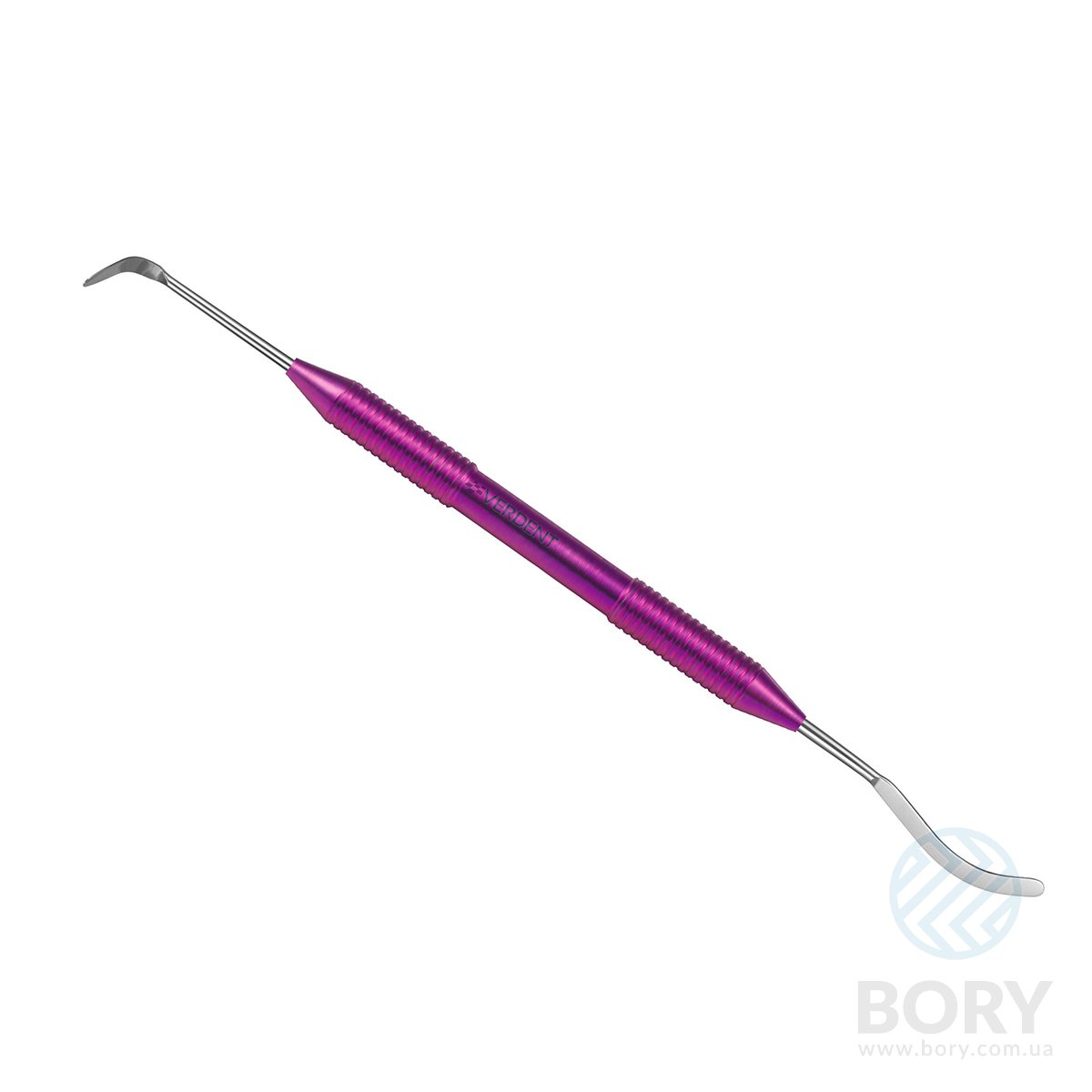 Гладилка серпоподібна велика “п’ята” 2,7/2,7 Double ended composite instrument Verdent 03-03 з титановою ручкою