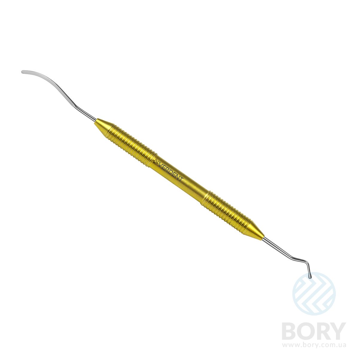 Штопфер грушоподібний – гладилка серпоподібна середня 2,0/2,0 Double ended plugger – composite instrument Verdent 04-14 з титановою ручкою