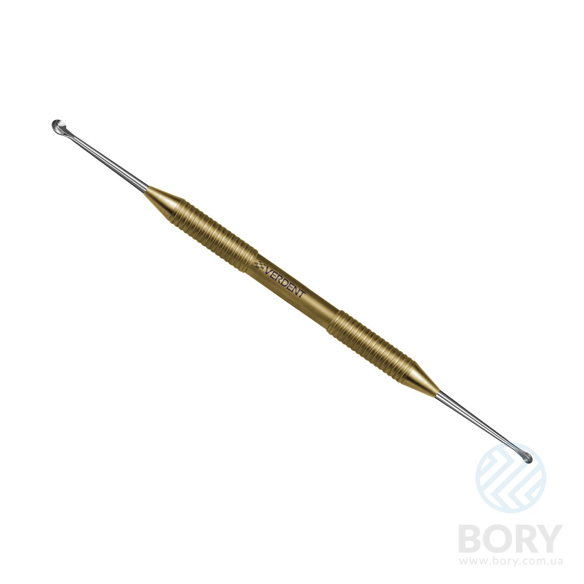 Кюретажна ложка пряма середня 2,2/3,3 Curettage spoon Verdent 11-02 з титановою ручкою