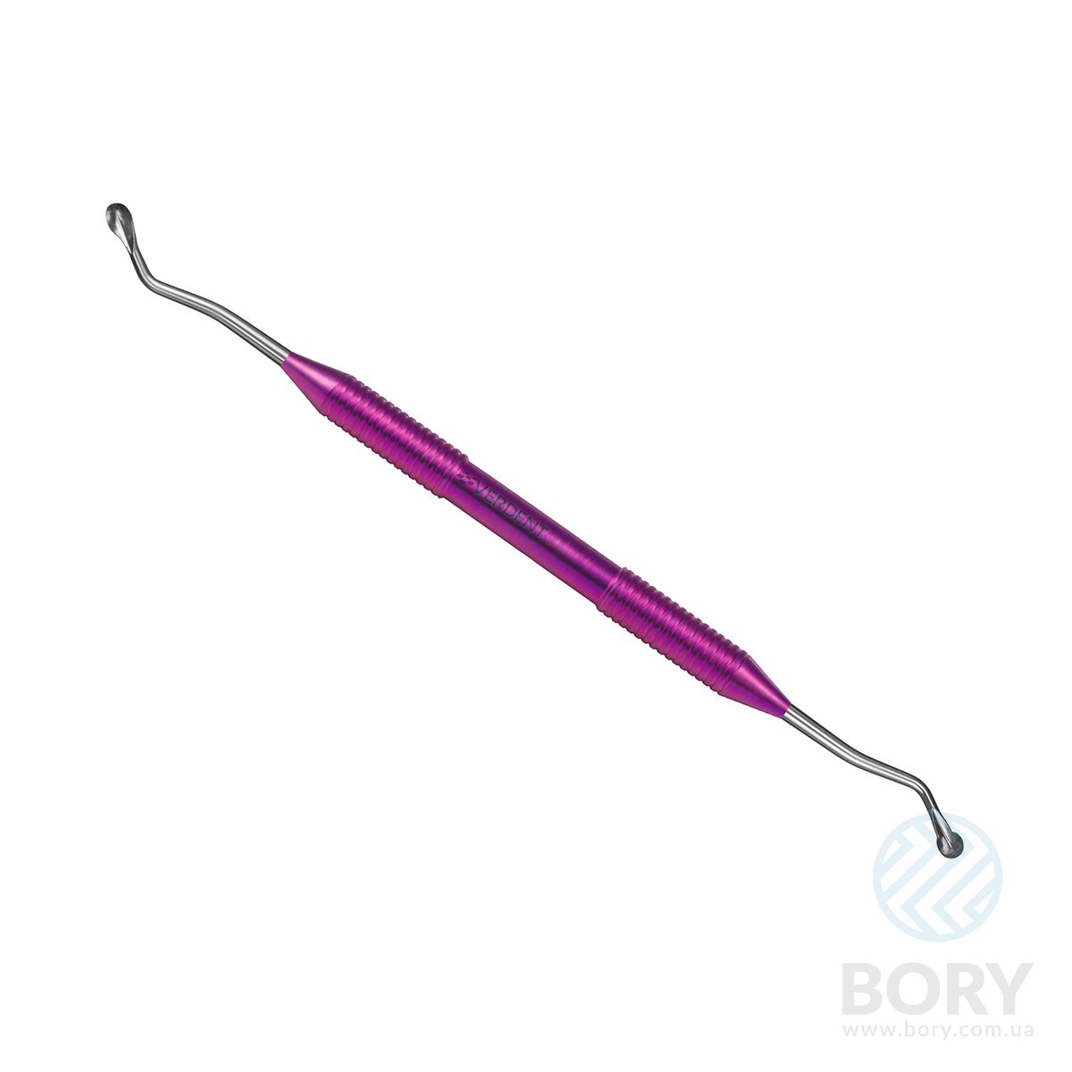 Ложка кюретажная изогнутая короткая большая 3,3 Curettage spoon Verdent 11-09 с титановой ручкой