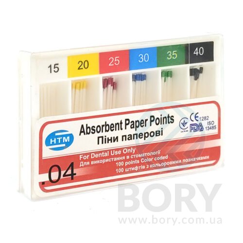 Паперові штифти конусні sterile Absorbent Paper Points HTM, 100шт