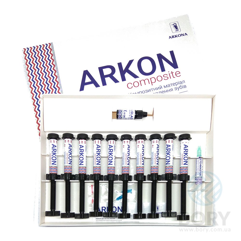 Arkon Composite Kit Arkona универсальный микрогибридный композит, набор 10 шприцов по 4г