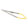 Иглодержатель Castroviejo Needle Holder curved изогнутый 180мм UNICORN Medical Instruments № 1922B/TC 180mm Gold (Tungsten Carbide Inserts) 9335