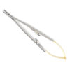 Иглодержатель Castroviejo Needle Holder curved изогнутый 180мм UNICORN Medical Instruments № 1923/TC 180mm Gold (Tungsten Carbide Inserts)