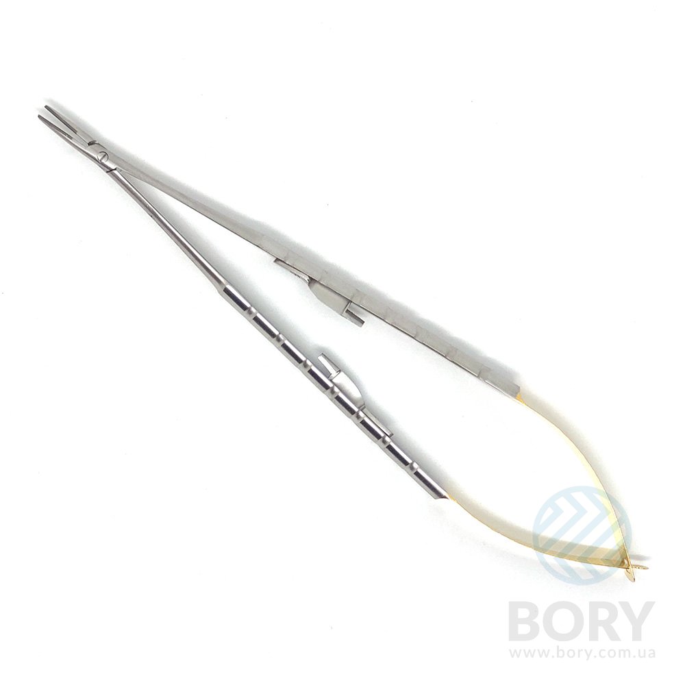 Голкотримач Castroviejo Needle Holder straight прямий 180мм UNICORN Medical Instruments № 1923A/TC 180mm Gold (Tungsten Carbide Inserts)