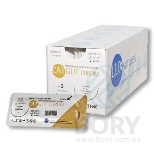 Шовний матеріал Catgut Chrom Luxsutures Кетгут Хром