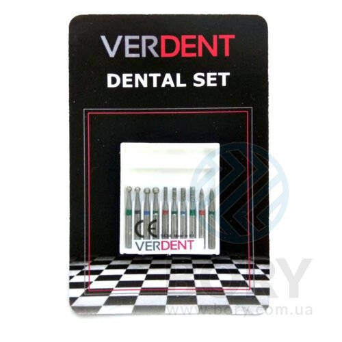 Cavity Preparation Set for Kids Verdent набір алмазних турбінних борів для дітей, 10шт