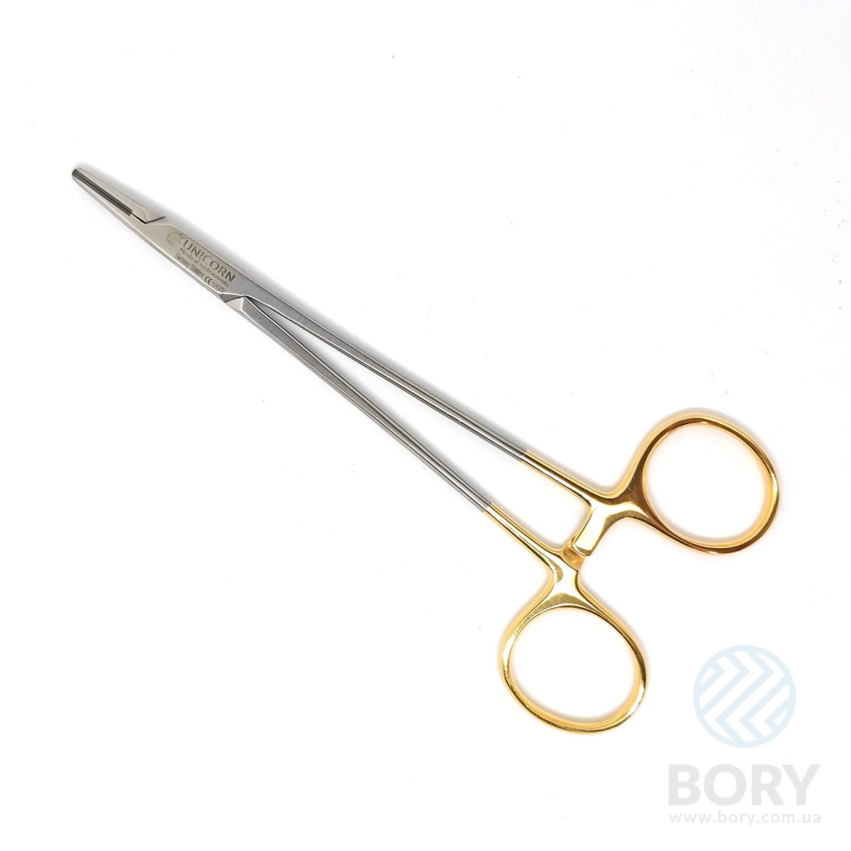 Голкотримач Crile-Wood Needle Holder 150мм UNICORN Medical Instruments № 1743 TC Gold (Tungsten Carbide Inserts)