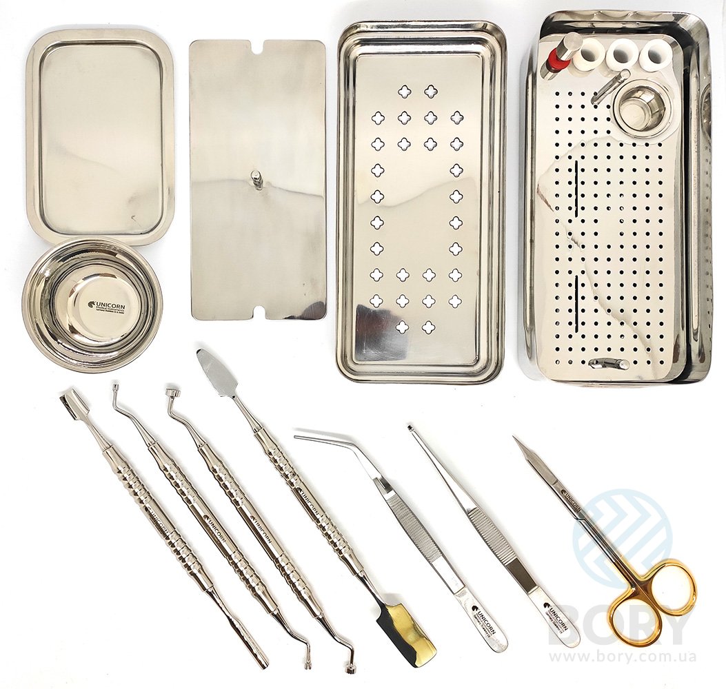 Набір для PRF (Platelet Rich Fibrin) з боксом Dental PRF Set of 9 Instruments with PRF-Box UNICORN Medical Instruments
