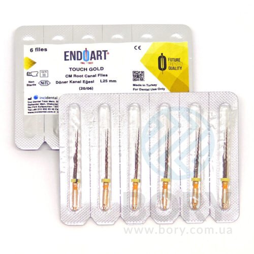 EndoArt Touch Gold Ni-Ti Files Inci Dental машинні файли з ефектом пам’яті, 6шт – L 25mm