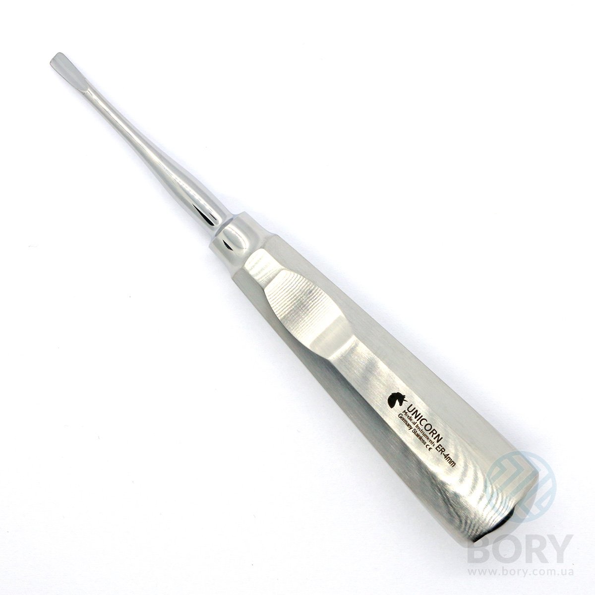 Элеватор Luxator Root Elevator 4мм изогнутый UNICORN Medical Instruments № ER-4mm