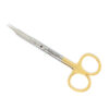 Ножницы хирургические изогнутые Goldman-Fox Surgical Scissors Curved 130мм UNICORN Medical Instruments № 3519/TC Gold (Tungsten Carbide Inserts) 9402