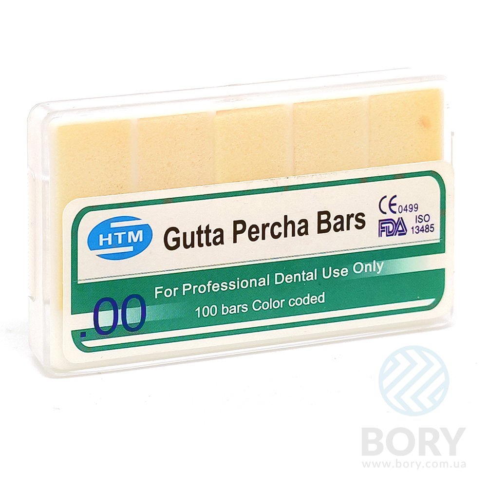 Гутеаперчевые штифты цилиндрические .00 Gutta Percha Bars HTM, 100шт