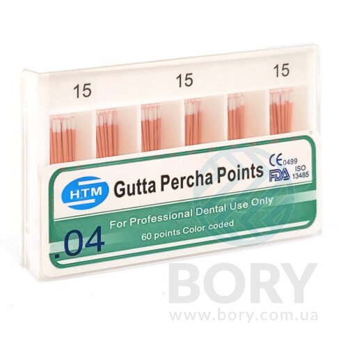Гутаперчеві штифти конусні Gutta Percha Points HTM, 60шт