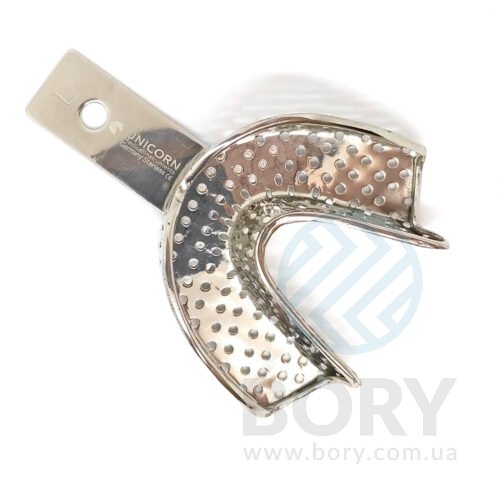Відбиткова металева ложка L низ UNICORN Medical Instruments Metal Impression Tray perforated, size L Lower