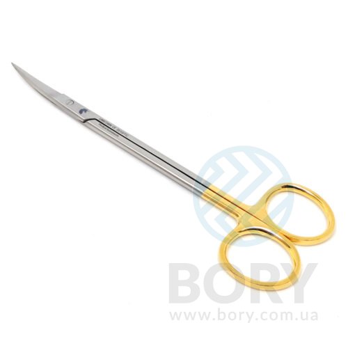 Ножиці хірургічні вигнуті Kelly Surgical Scissors Curved 160мм UNICORN Medical Instruments № 3510/TC Gold (Tungsten Carbide Inserts)