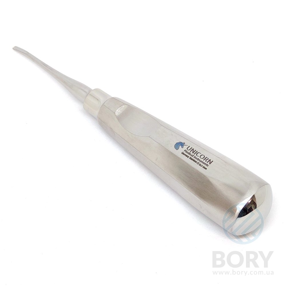Елеватор Luxator Root Elevator curved вигнутий 2мм UNICORN Medical Instruments № ELC-2mm