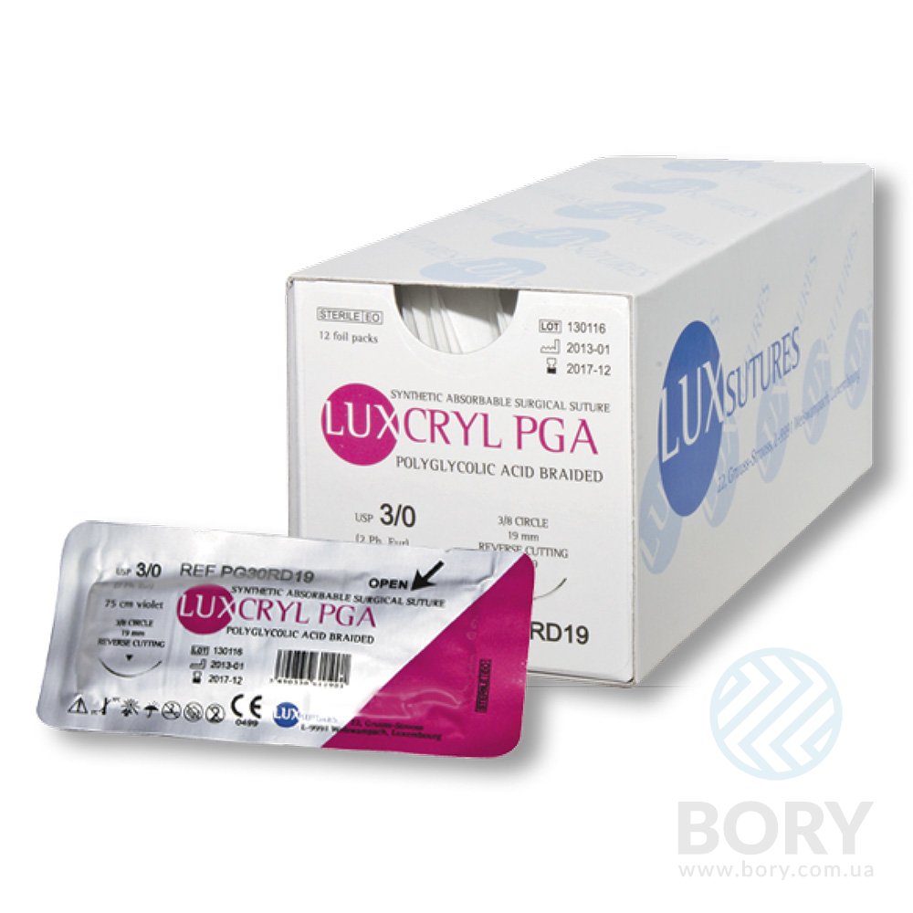Шовний матеріал Luxcryl PGA Luxsutures Люкскрил ПГА полігліколь ПГА плетений