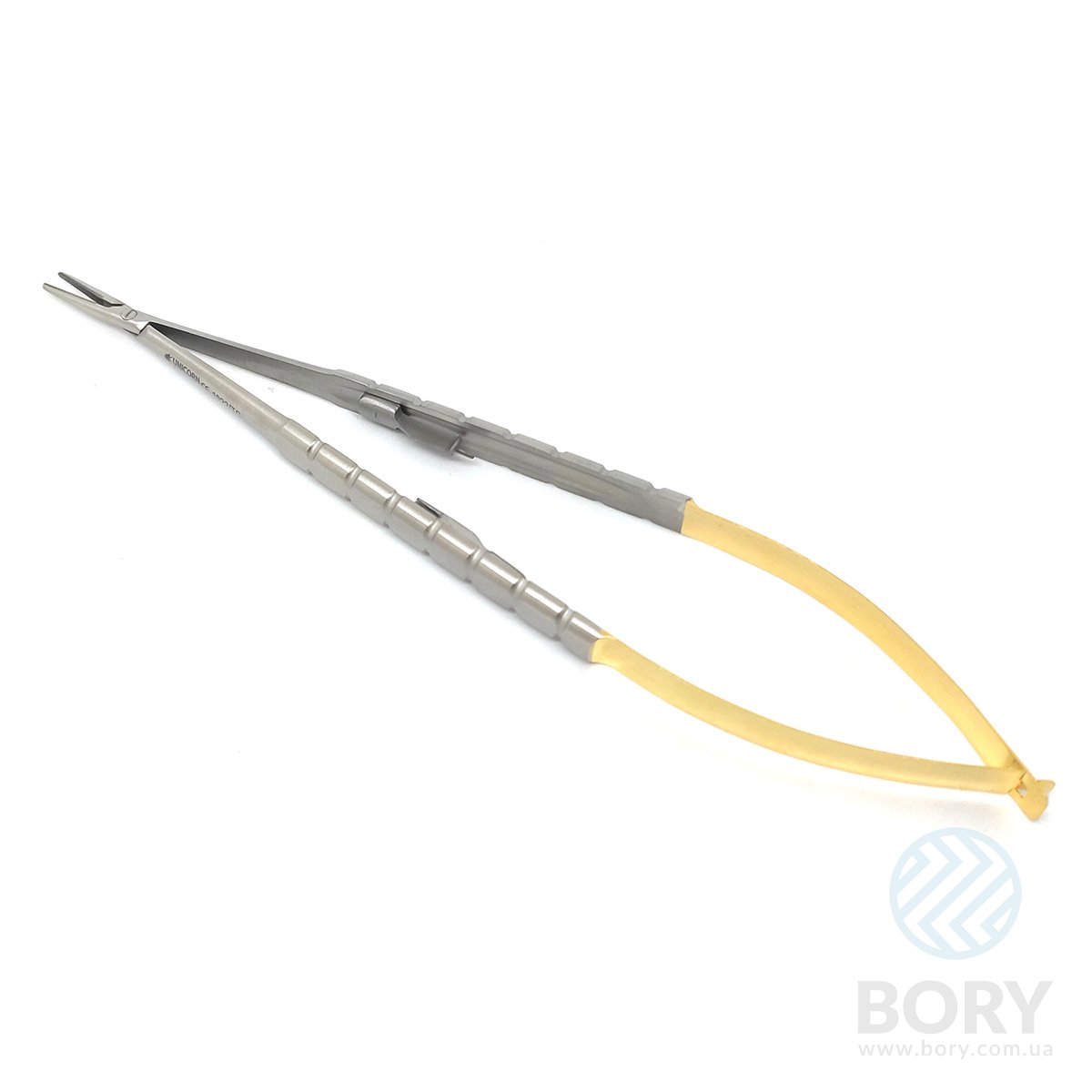 Иглодержатель Castroviejo Needle Holder straight прямой 180мм UNICORN Medical Instruments № 1922 TC Gold (Tungsten Carbide Inserts)