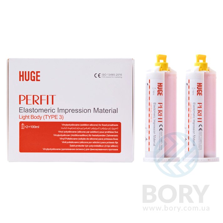 Perfit Light Body Huge А-силикон Перфит корректирующая оттискная масса, 2 картриджа по 50мл, насадки