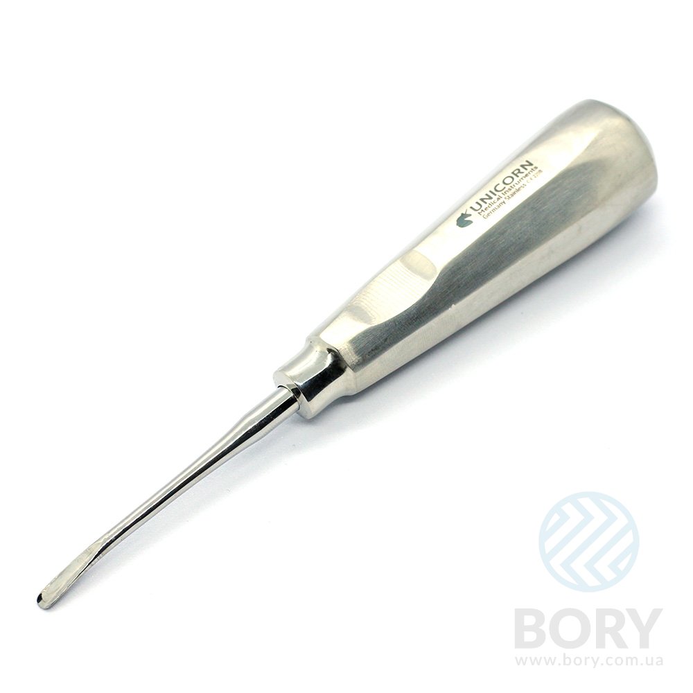 Элеватор Root Elevator 3мм curved Long изогнутый удлиненный 165мм UNICORN Medical Instruments № 220В