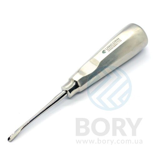Елеватор Root Elevator 4мм curved Long вигнутий подовжений 165мм UNICORN Medical Instruments № 219B