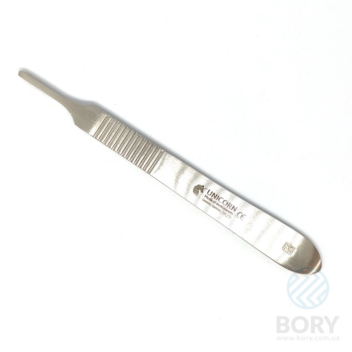 Ручка для скальпеля №3 плоска з лінійкою Scalpel Handle No.3 Bard Parker Gauge UNICORN Medical Instruments № 3629