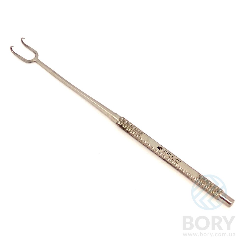 Гачок гострий 2 зубці 14мм односторонній Skin Hood Sharp 2 prong UNICORN Medical Instruments № 03-5028